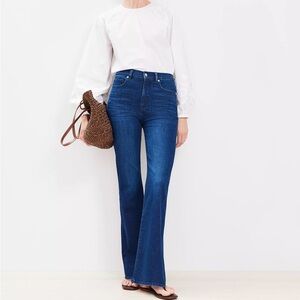 LOFT Dark Blue High-Rise Flare Jeans
